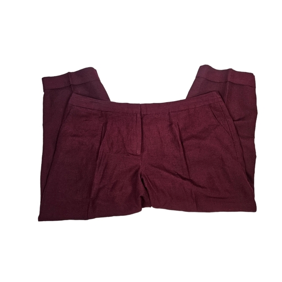 Talbots Signature Burgundy Linen Blend Cropped Pants‎ Size 16 Women's L59 - Picture 11 of 11